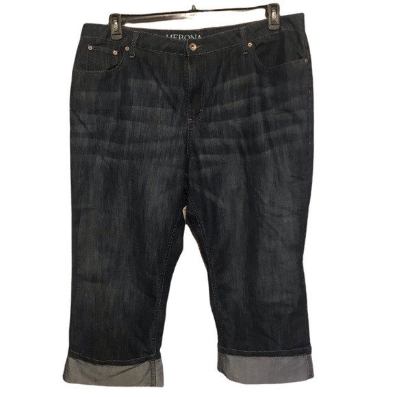 Merona Denim - Merona cropped whiskered cuffed plus jeans.